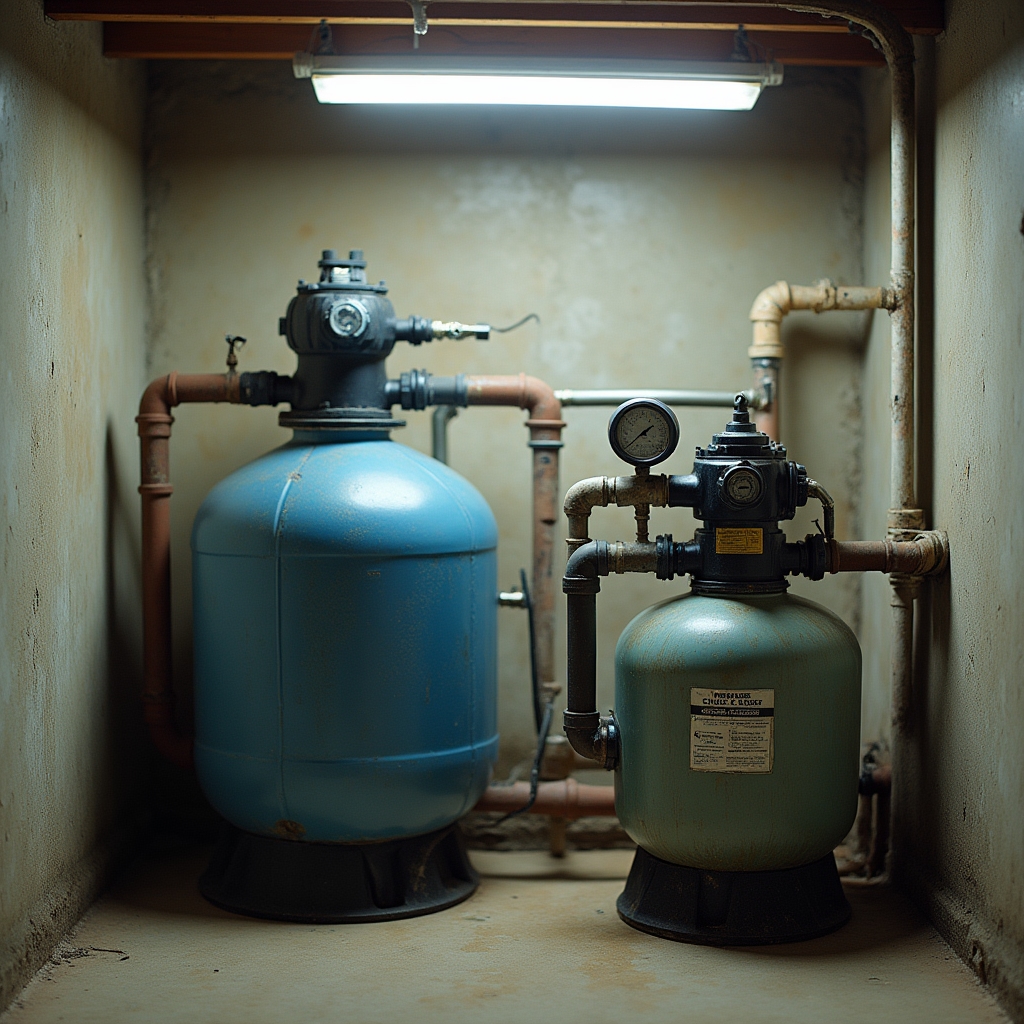 Pool filtration pump and equipment room